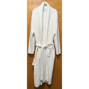 Barefoot Dreams Cozy Chic Adult Ribbed Robe Long Sleeve Pearl Size 3/L EUC